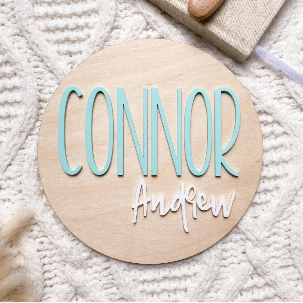 Interior Design Names - Placa de anuncio de nacimiento personalizada