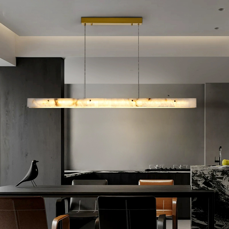 Interior Design Hall - Lámpara colgante larga de mármol posmoderno,