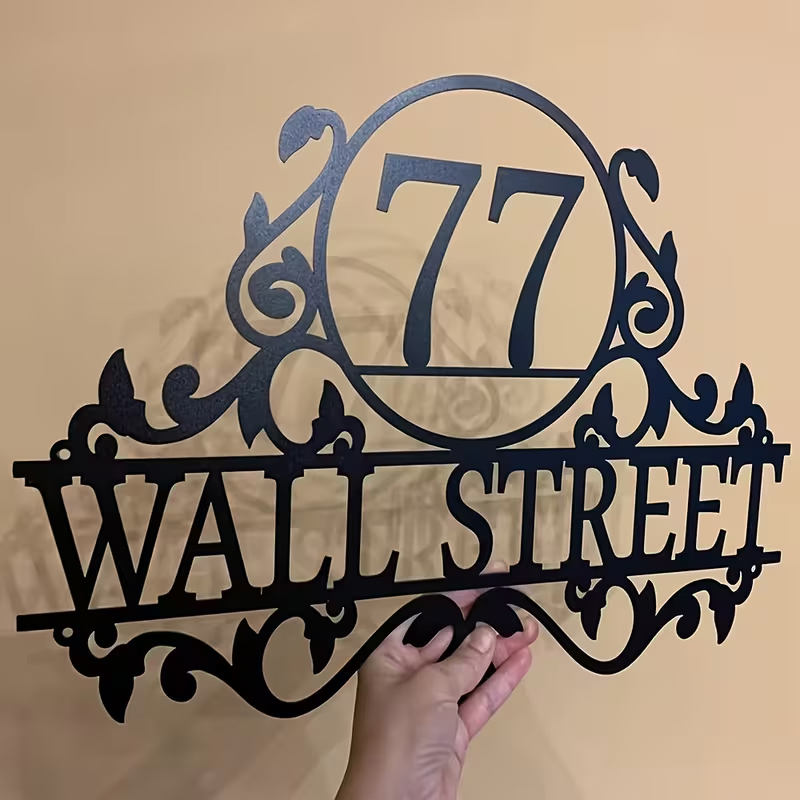 Interior Design Names - Letrero Personalizado de Metal con Número