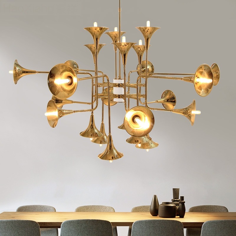 Interior Design Hall - Lámpara colgante de trompeta nórdica para