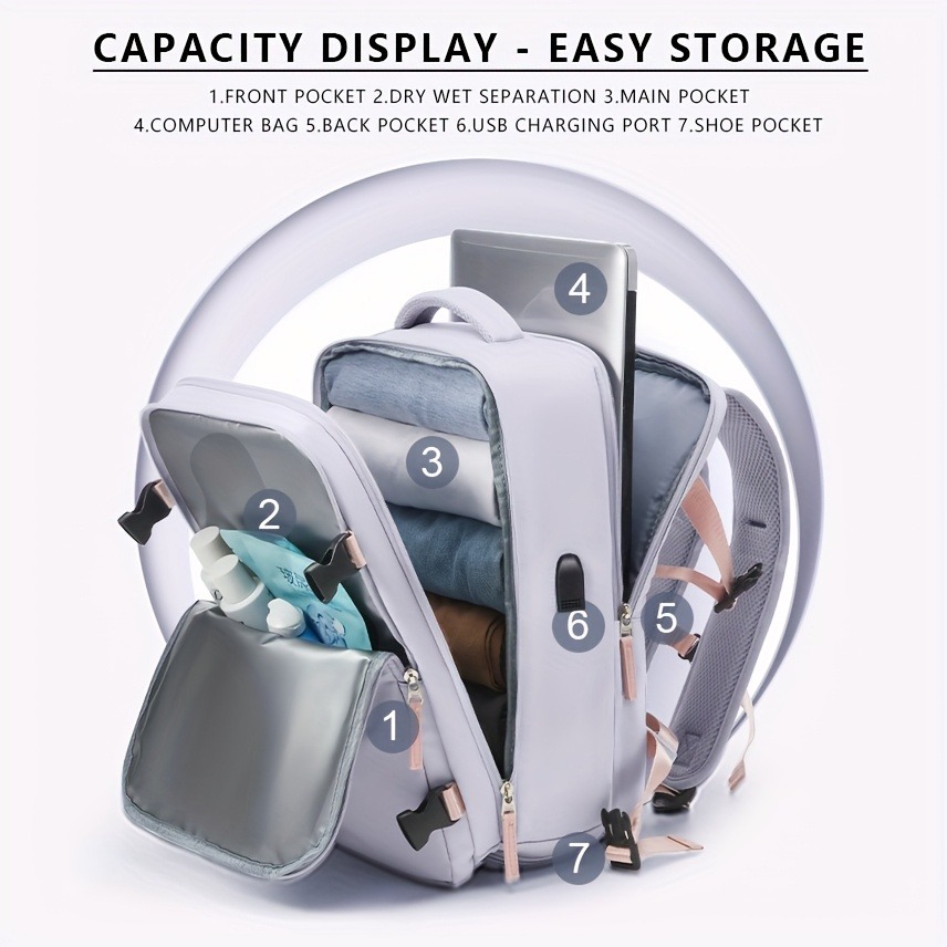 Mochila de viaje expandible de - Interior Design Usa reseña y precio