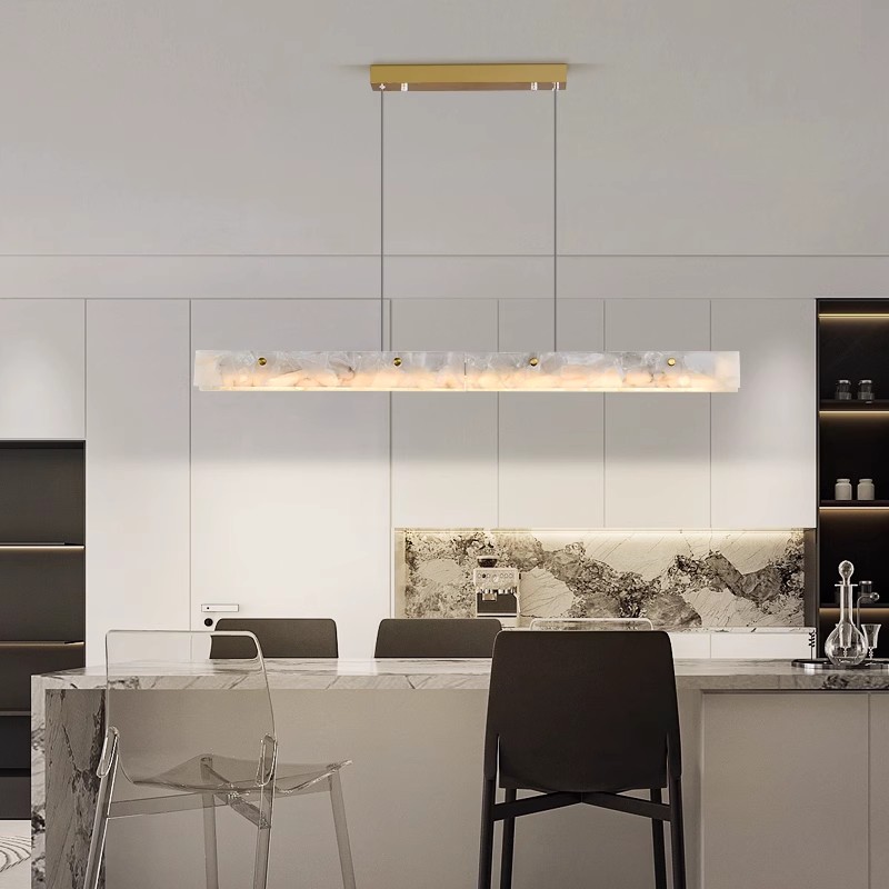 Lámpara colgante larga de márm - Interior Design Hall reseña y precio