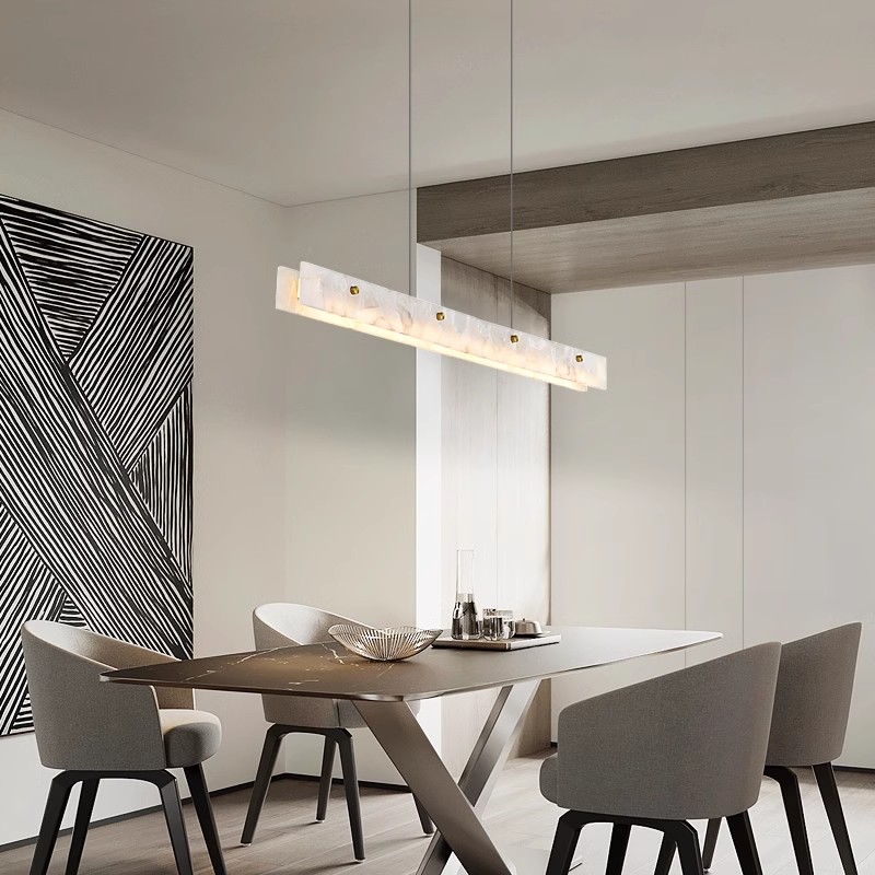 Lámpara colgante larga de márm - Interior Design Hall reseña y precio