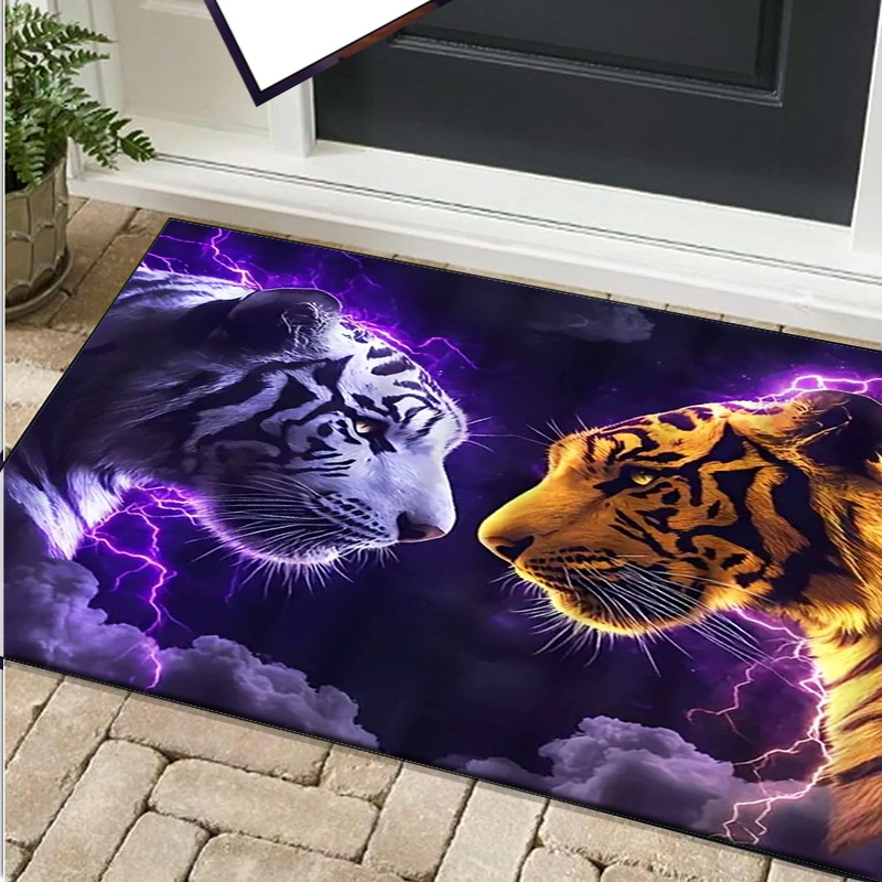 Alfombra con caras de tigre co - Interior Design Your Room reseña y precio